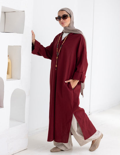 Lenin summer Moroccan dress in Burgundy