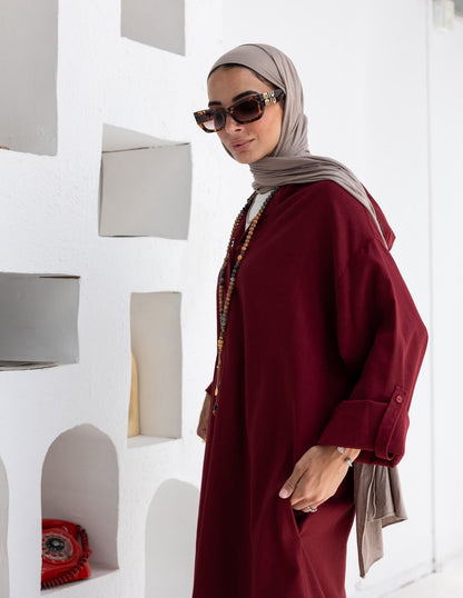 Lenin summer Moroccan dress in Burgundy