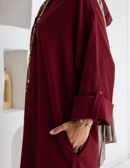 Lenin summer Moroccan dress in Burgundy