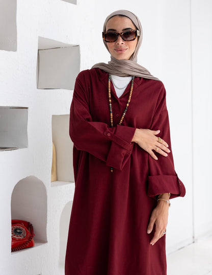 Lenin summer Moroccan dress in Burgundy
