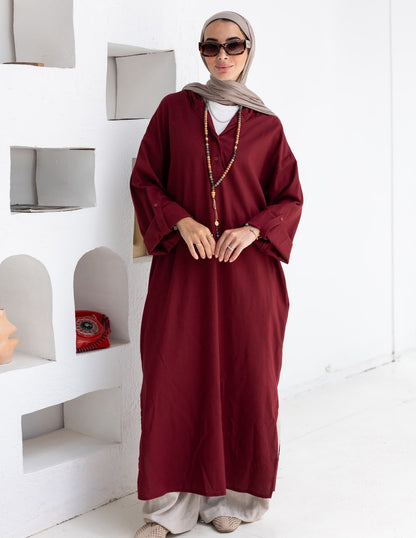 Lenin summer Moroccan dress in Burgundy