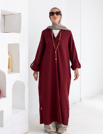 Lenin summer Moroccan dress in Burgundy