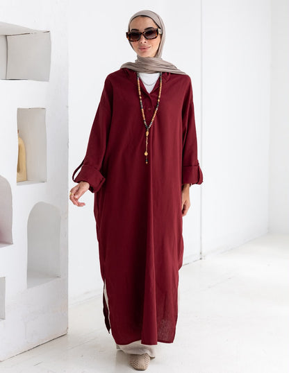 Lenin summer Moroccan dress in Burgundy