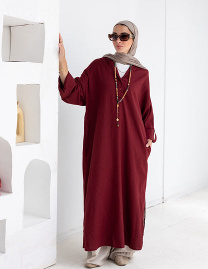 Lenin summer Moroccan dress in Burgundy
