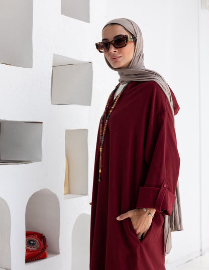 Lenin summer Moroccan dress in Burgundy