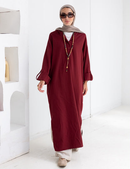 Lenin summer Moroccan dress in Burgundy
