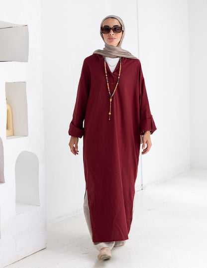 Lenin summer Moroccan dress in Burgundy