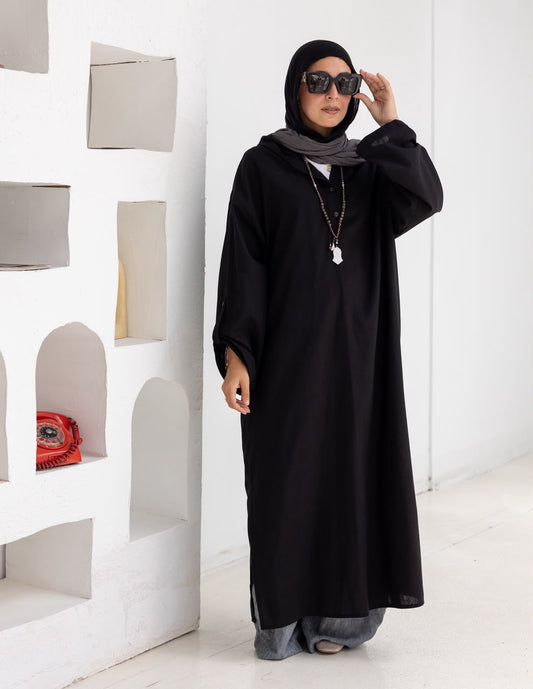 Lenin summer Moroccan dress in Black