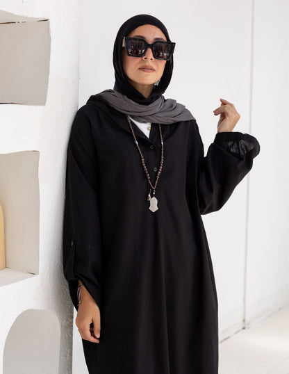 Lenin summer Moroccan dress in Black
