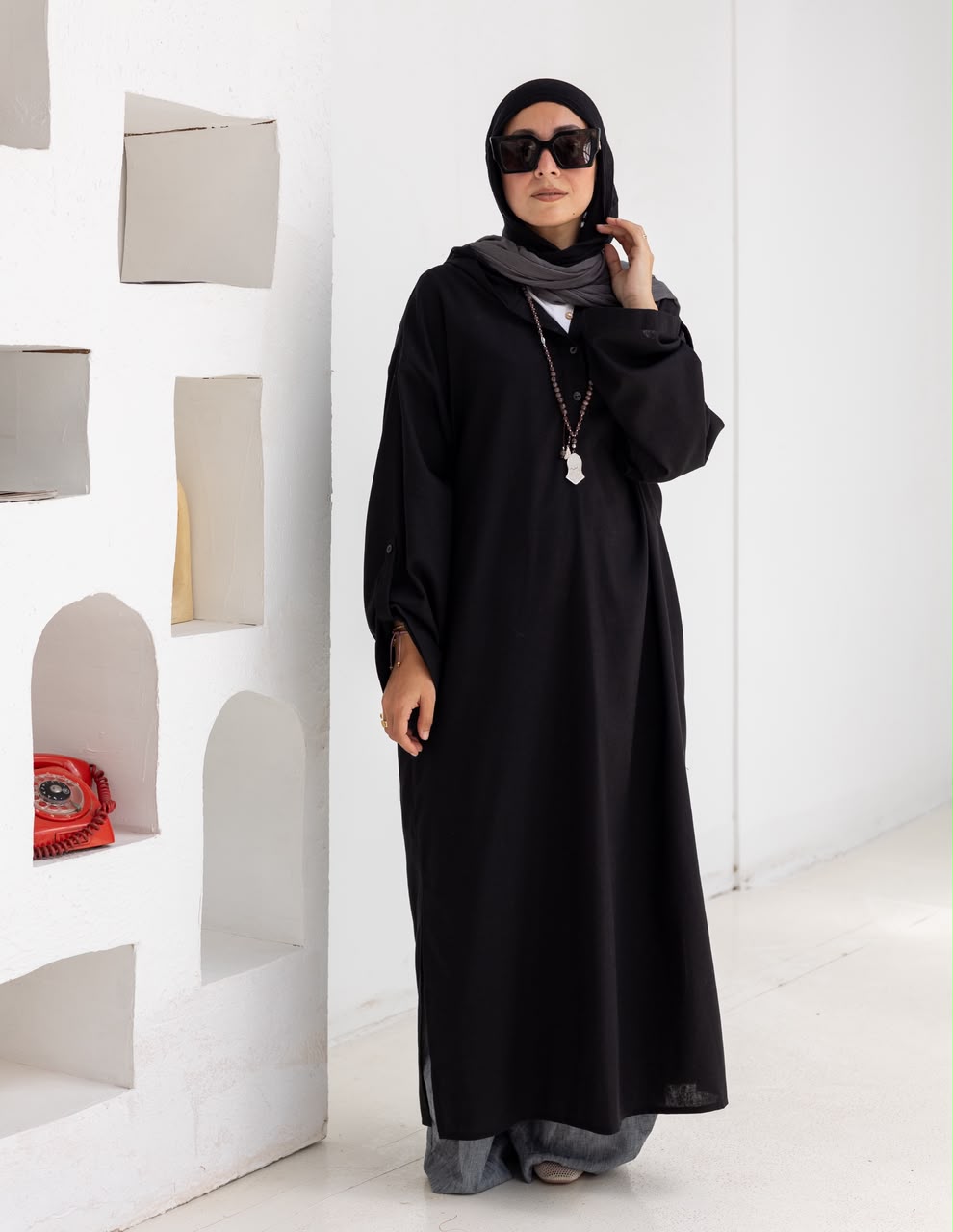 Lenin summer Moroccan dress in Black