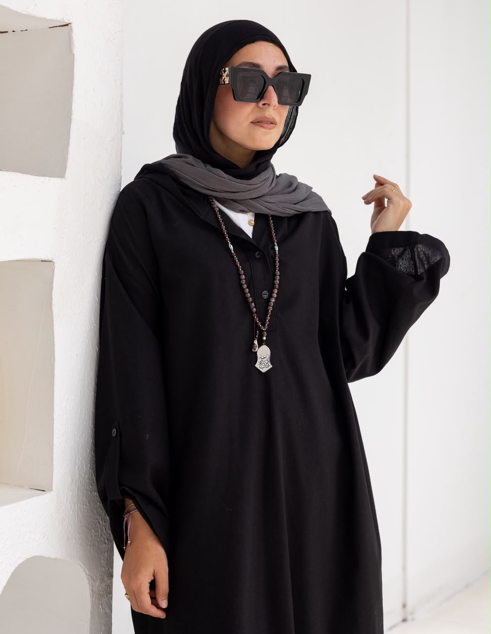 Lenin summer Moroccan dress in Black