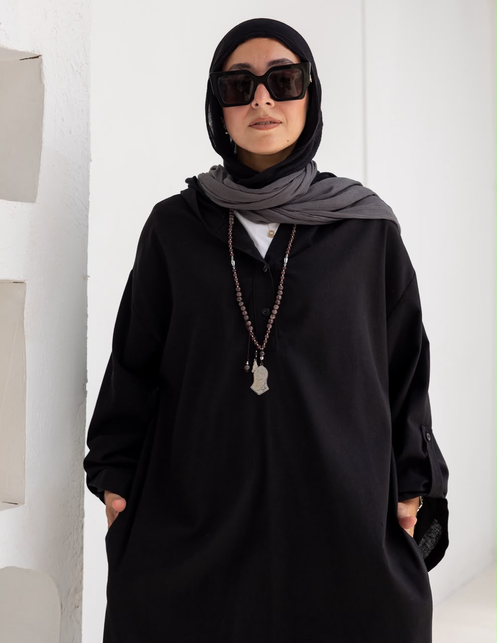 Lenin summer Moroccan dress in Black