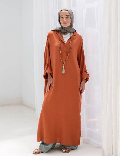 Lenin summer Moroccan dress in Rustic orange