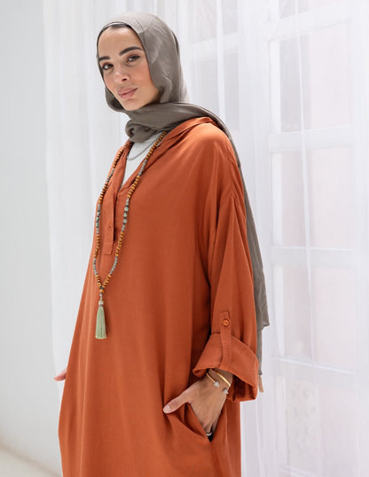 Lenin summer Moroccan dress in Rustic orange