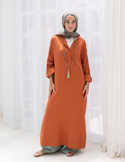 Lenin summer Moroccan dress in Rustic orange