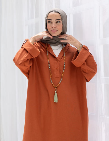 Lenin summer Moroccan dress in Rustic orange