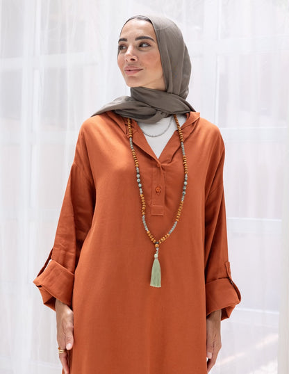 Lenin summer Moroccan dress in Rustic orange