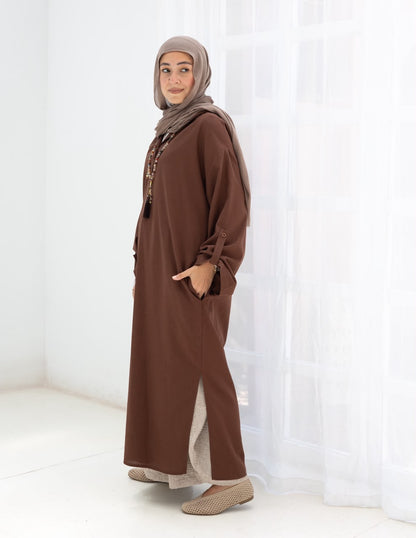 Lenin summer Moroccan dress in Brown