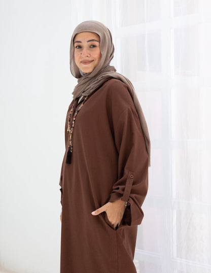 Lenin summer Moroccan dress in Brown