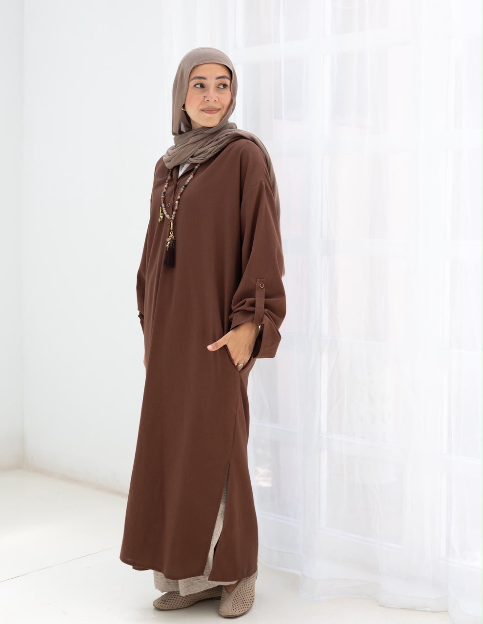 Lenin summer Moroccan dress in Brown