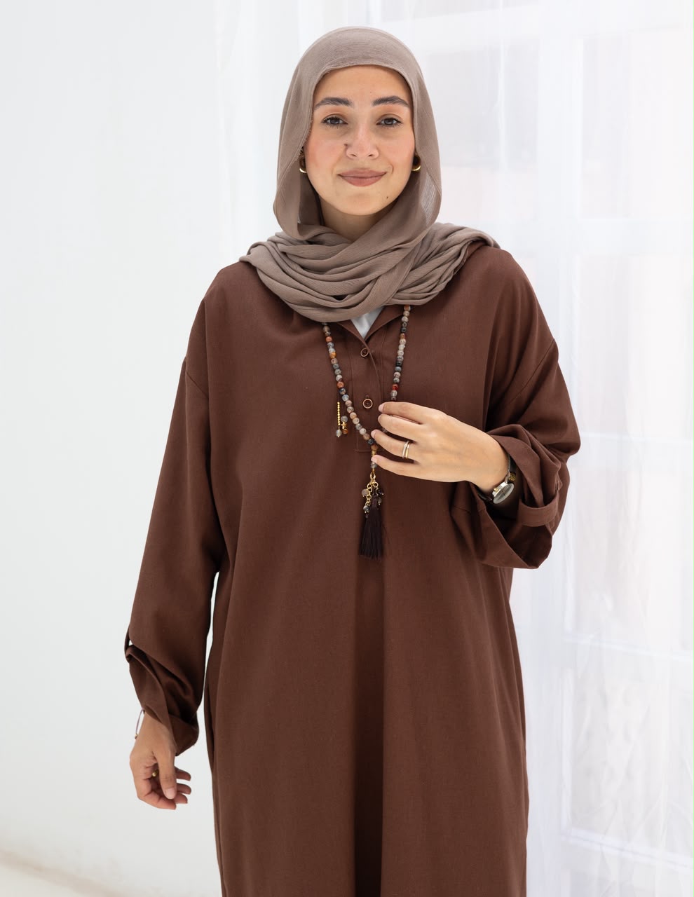 Lenin summer Moroccan dress in Brown