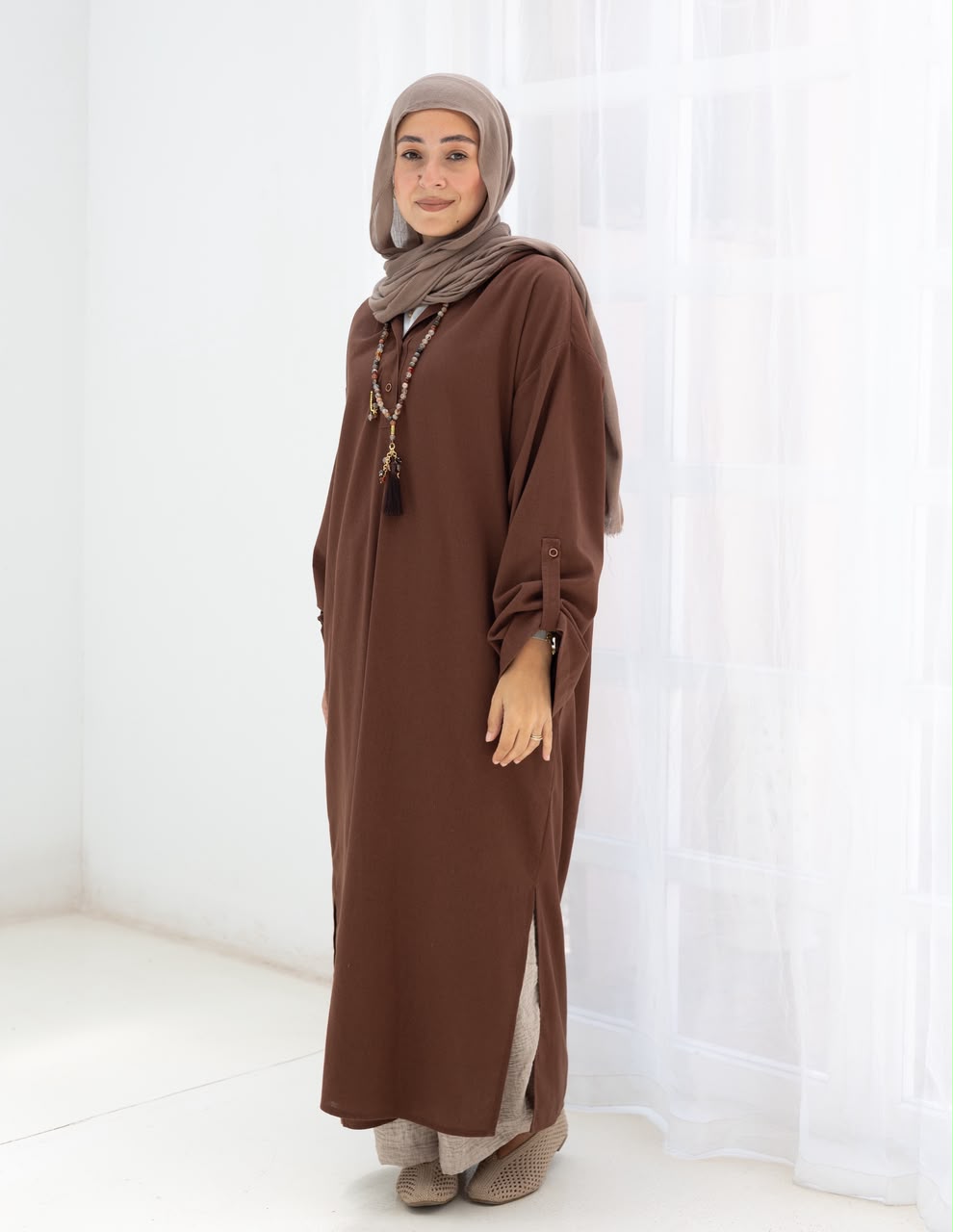Lenin summer Moroccan dress in Brown