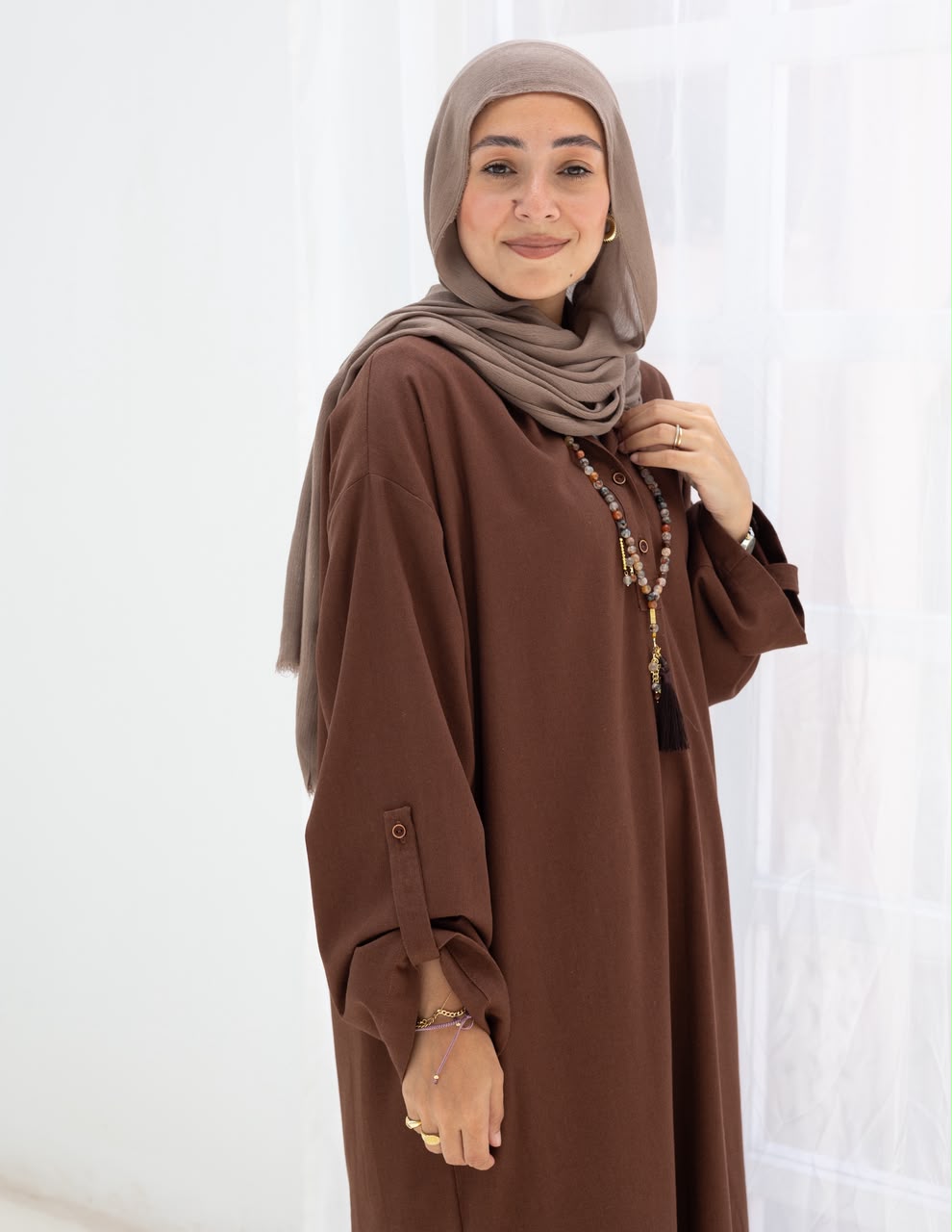 Lenin summer Moroccan dress in Brown
