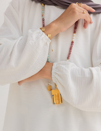 Crossed top with sleeves in  light off white