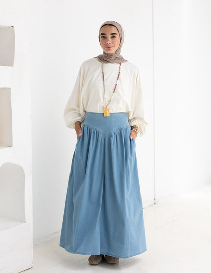 Summer Denim skirt in Light blue jeans