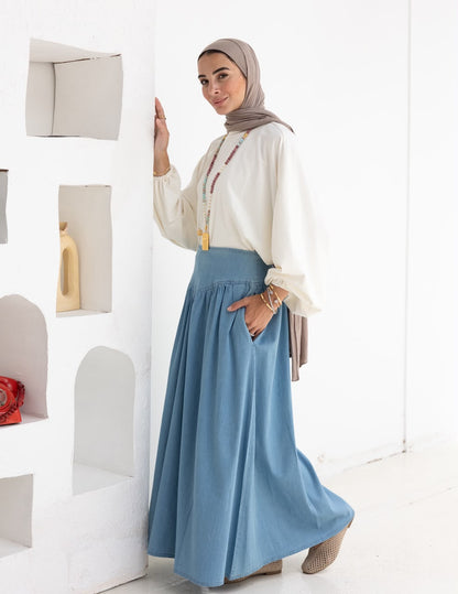Summer Denim skirt in Light blue jeans