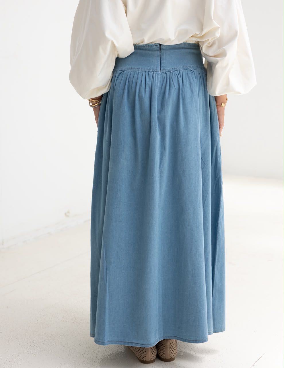 Summer Denim skirt in Light blue jeans