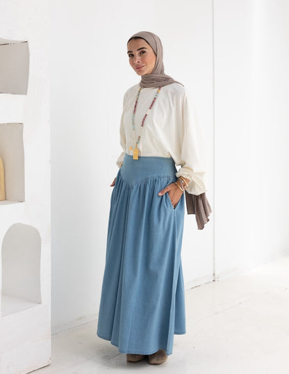 Summer Denim skirt in Light blue jeans