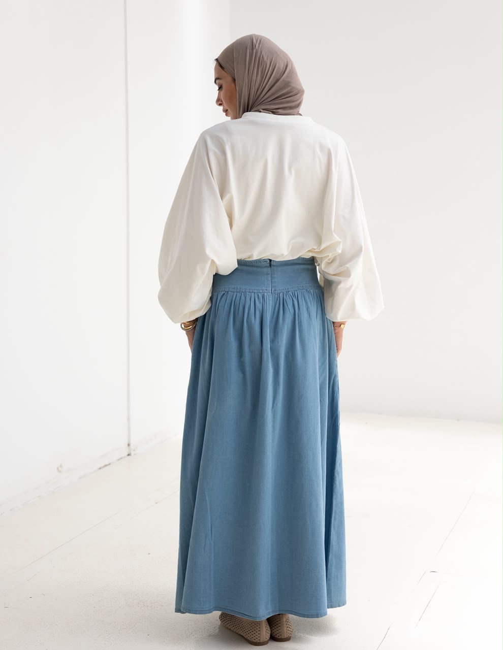 Summer Denim skirt in Light blue jeans