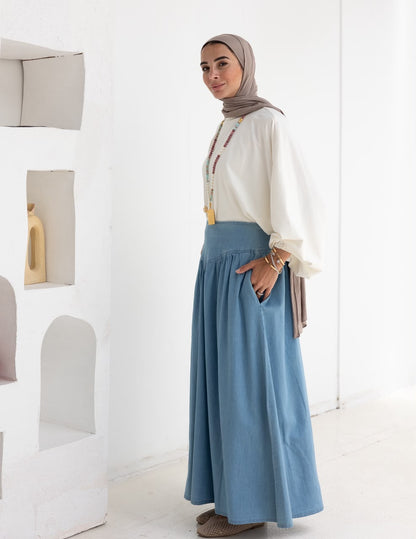 Summer Denim skirt in Light blue jeans