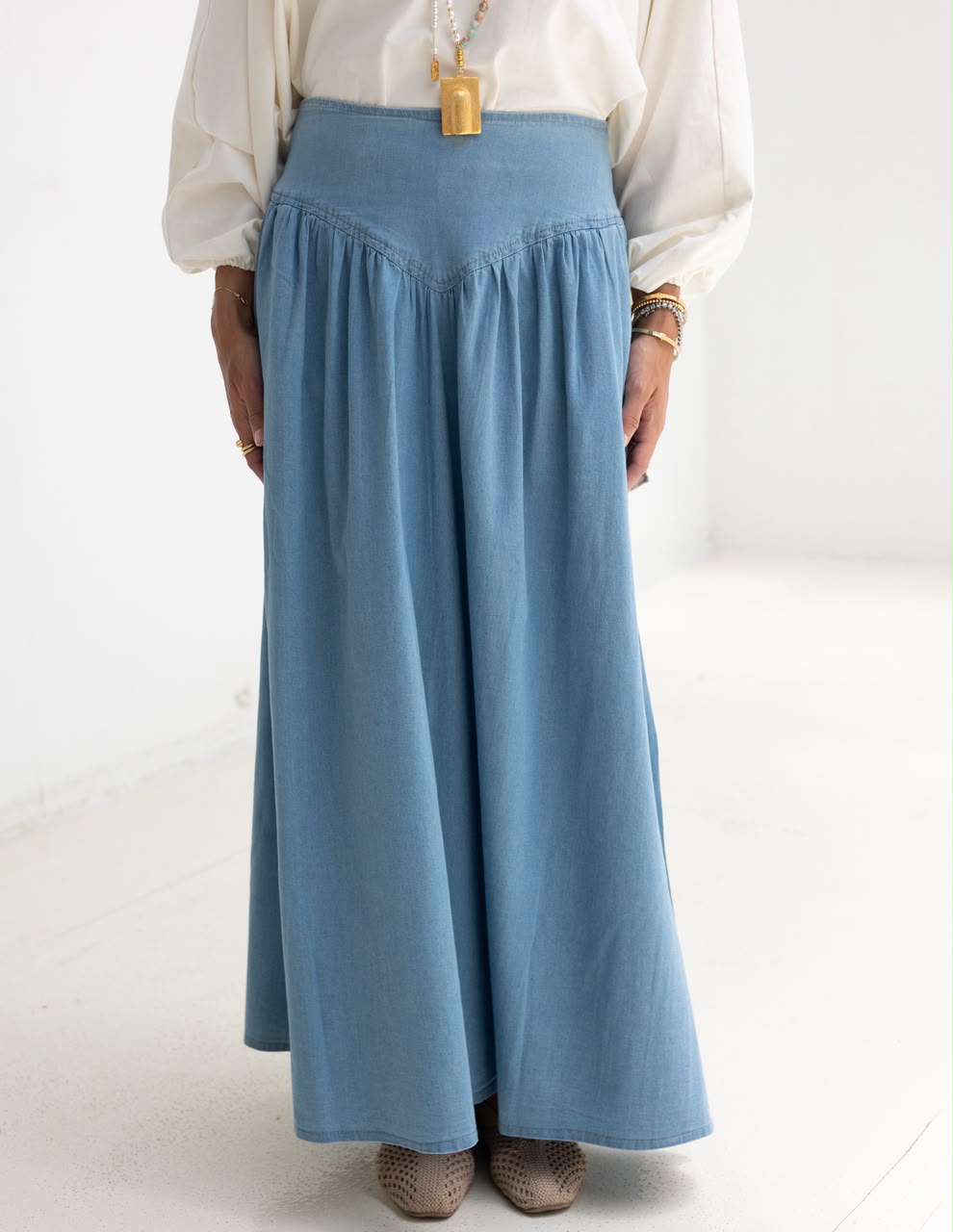 Summer Denim skirt in Light blue jeans