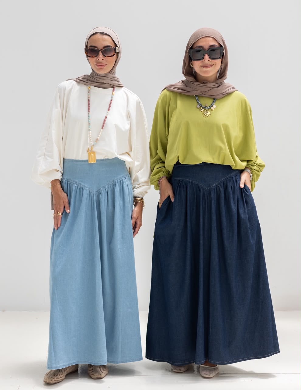 Summer Denim skirt in Light blue jeans