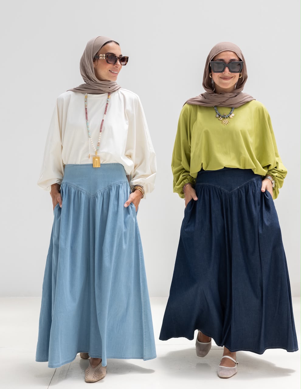 Summer Denim skirt in Light blue jeans