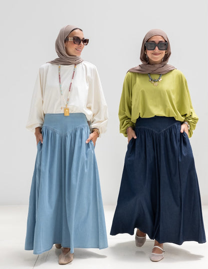 Summer Denim skirt in Light blue jeans