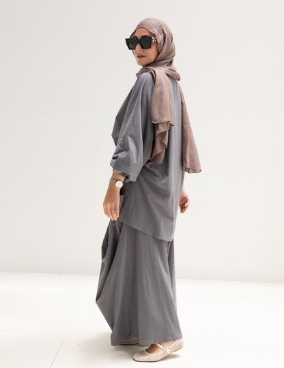 Trendy cotton set in Dark gray