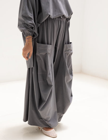 Trendy cotton set in Dark gray