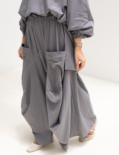 Trendy cotton set in Dark gray