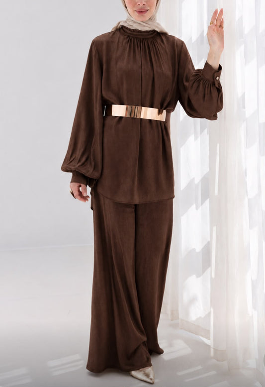 Evening crinkled silky Set