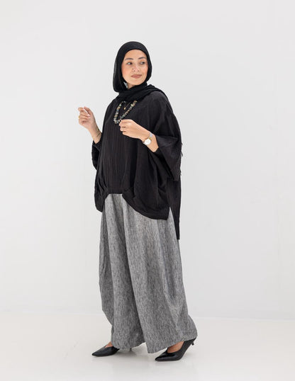 High low blouse in Black