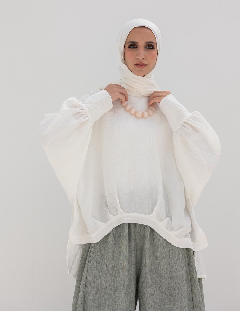 High low blouse in White