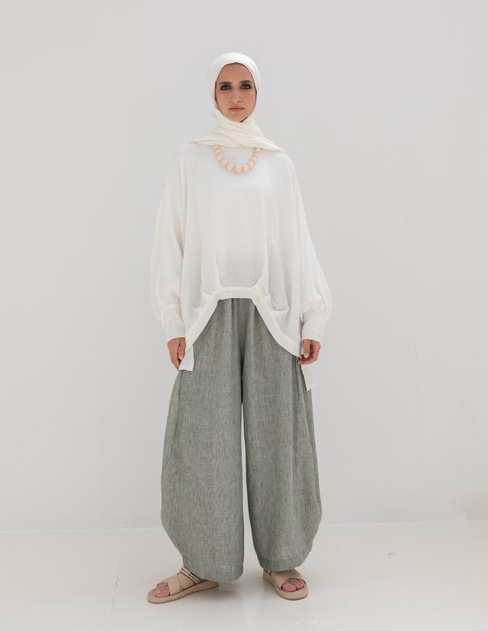 High low blouse in White