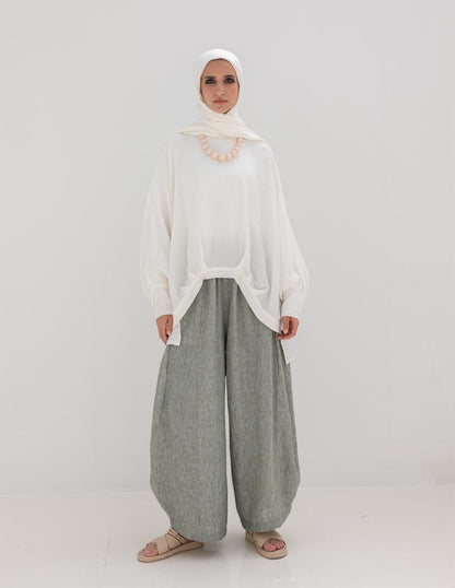 High low blouse in White