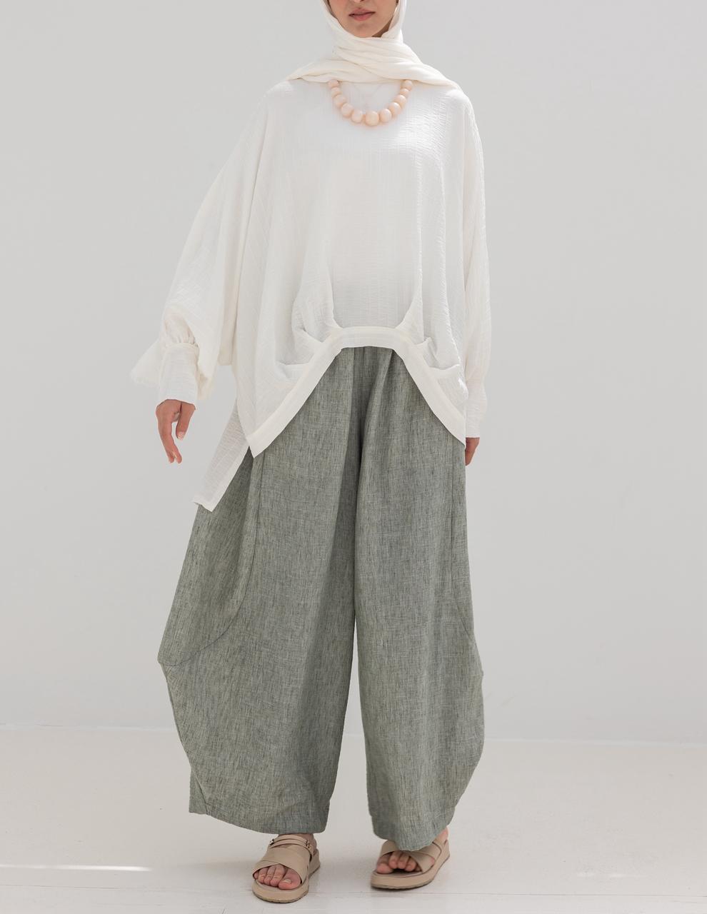 High low blouse in White