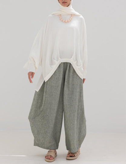 High low blouse in White