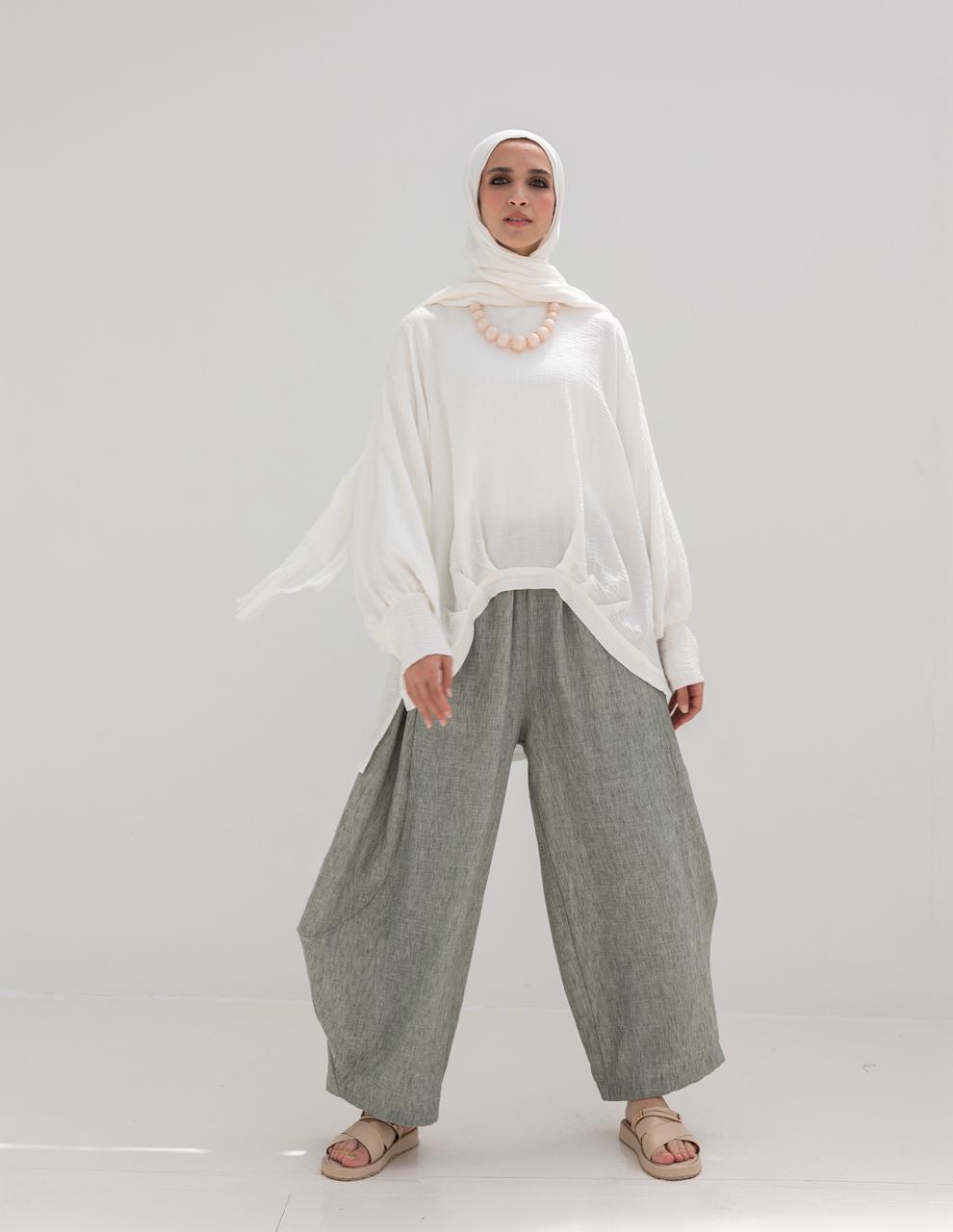 High low blouse in White