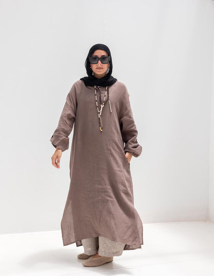Lenin summer Moroccan dress in Coffee brown